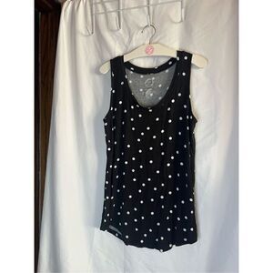 Maurices Black With White Polkadots Tank Top Woman’s Size Small